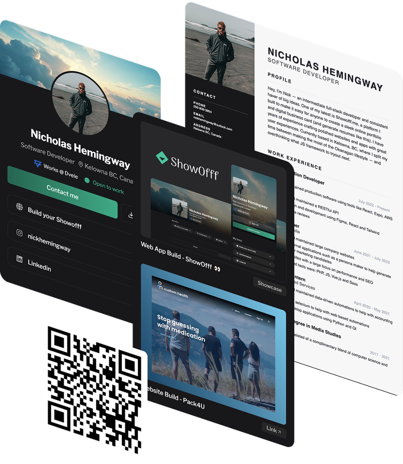 Digital Business Card & Portfolio Examples