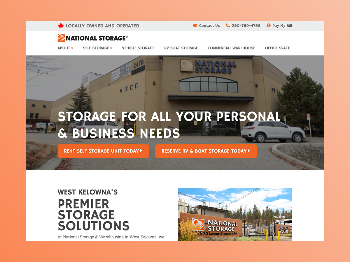 Website Build - National Storage